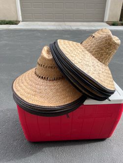 Straw Sun Hats with Black Trim