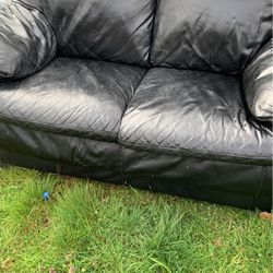 Couch &loveseat Set Black Leather 30obo