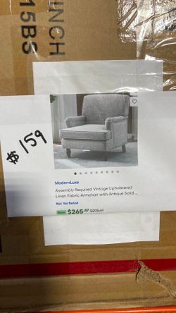 Vintage Upholstered Linen Armchair