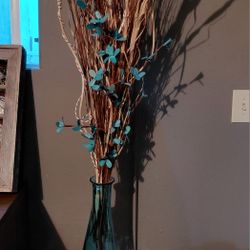 Teal Glass Vase