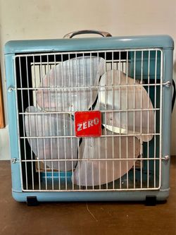 Zero Vintage Box Fan Blue Metal