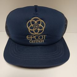 Vintage 1980s Walt Disney World Epcot Center Mesh Snapback Trucker Hat