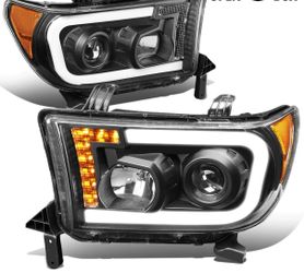 07-13 Toyota Tundra Sequoia Black Projector LED Strip Headlights