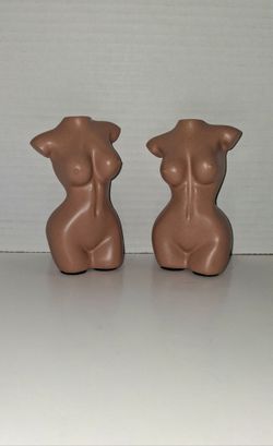 Female Torso Body Sculpture Vases Set of 2