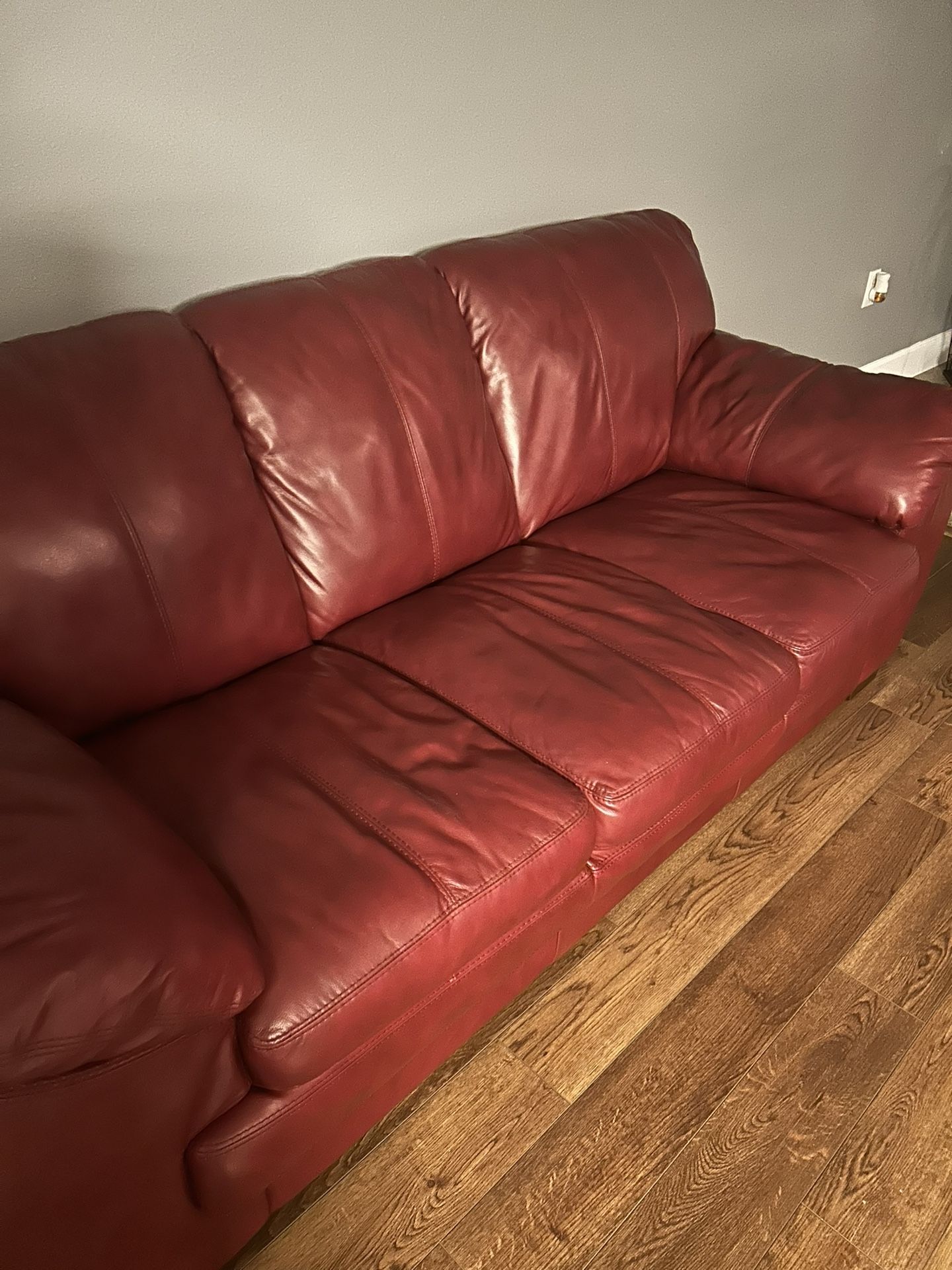Red leather 2 Piece Sofa Loveseat Set