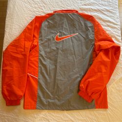Vintage 90’s Nike Gray & Orange Track Suit Jacket Full Zip Sz XL Y2K Gym Active