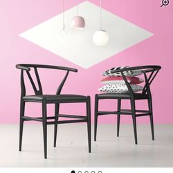 4 Black Metal Modern Chairs 