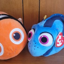 Disney Finding Nemo TY Sparkle & Bandai Nemo Plush Toys