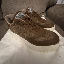 Versace Brown Odissea Sneakers Size 43 Authentic New