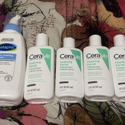 4 Cerave Travel Size 3 oz + 1 Cetaphil 8 oz Brand New For Sale  
