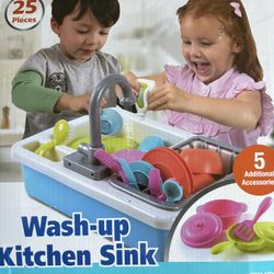 Wash Up Kitchen Sink W/25 Pc Set 