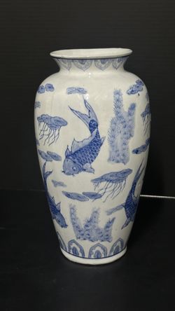 Antique Asian Gold fish Vase Tall