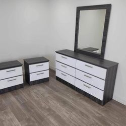 Dresser with Mirror and Nightstands ⚜️ Cómoda con Espejo y Mesitas de Noche 🚚[Fast-Delivery]💨