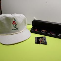 1996 Atlanta Olympics Commemorative Collector Hat + Pins