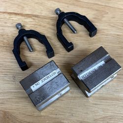 1-5/8" x 1-1/4" x 1-1/4" Precision V Blocks and Clamp Set Steel Gauge Machinist Cnc tools vise