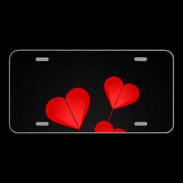 License Plate Novelty Car Front Hearts Heart Red Love Valentine