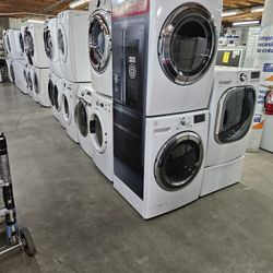 Huge Sale Warehouse Full Nice Certified Refurbish Gently Used Washer Dryer Refrigerator Oven Stove Stackable Samsung LG Whirlpool GE Maytag Electrolux