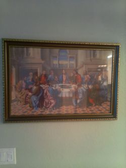 Last supper picture with frame/ beautiful.