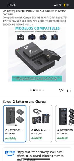 LP LP-E17 Battery 2-Pack with Dual Charger