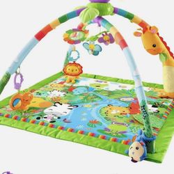 Fisher-Price Baby Playmat Rainforest Music & Lights Deluxe Gym with 10+ Toys