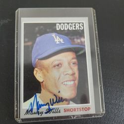 Topps 1970 Maury Wills Autographed Card