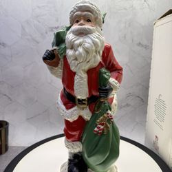 VINTAGE Ceramic MERCURIES 1993 Christmas Santa Decoration Figurine 12 INCH tall. 