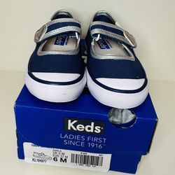 NEW Keds Girls shoes Harper Navy Mary Jane Flat Size 6