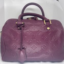 Louis Vuitton Speedy Bandouliere Shoulder Bag 25 Red Leather