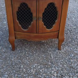 Vintage Wood Italian Provincial Night Stand Cabinet