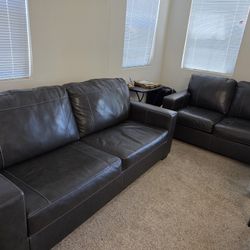 Real Leather Sofa And Love Seat
