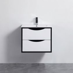 NEW ~ Modern Floating Bathroom Vanity - 24 inches
