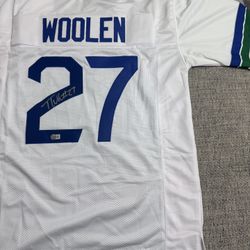 Tariq Woolen Signed Autograph Custom Jersey -  Beckett Coa - Seattle Seahawks