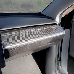 Tesla Model 3/Y Carbon Fiber Glove Box Overlay