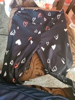 New Black Leggings. Hearts. Size Small.