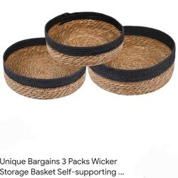 3 Packs Wicker Storage Basket
