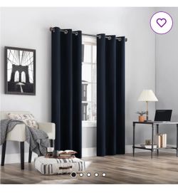Two Wayfair Dark Blue Blackout Curtain Panels