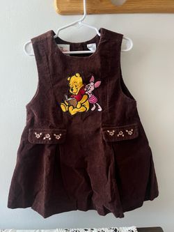Y2K Winnie the Pooh brown corduroy dress 4T