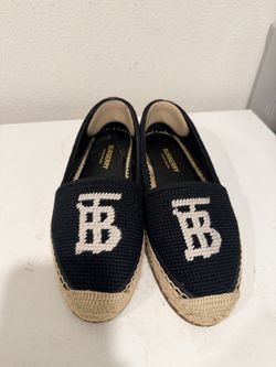 Women Burberry TB Monogram Espadrilles - Size 5