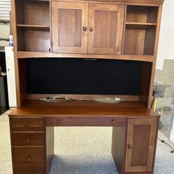 Ethan Allen American Impressions Desk Cherry Wood Two Piece 