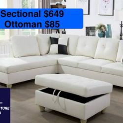 Brand New White Sectional Sofa Couch 