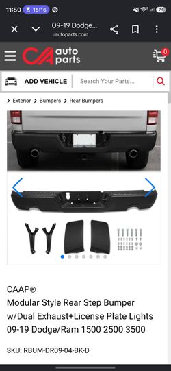 Dodge Ram Truck Rear Bumper