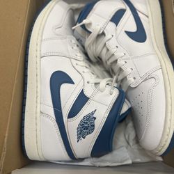 Nike Air Jordan 1 white and sail (industrial blue colorway)