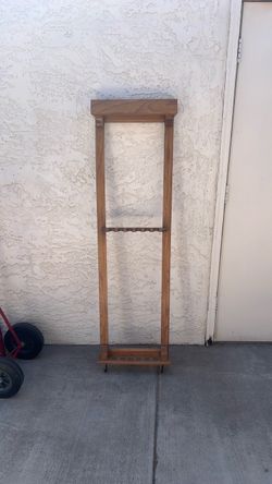 Wooden Wall-Mount pool cue rack