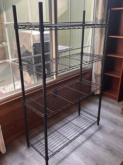4-Tier Black Wire Storage Shelving – $30