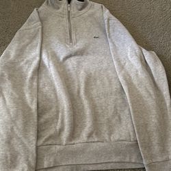 Lacoste Grey Logo Half Zip Sweatshirt