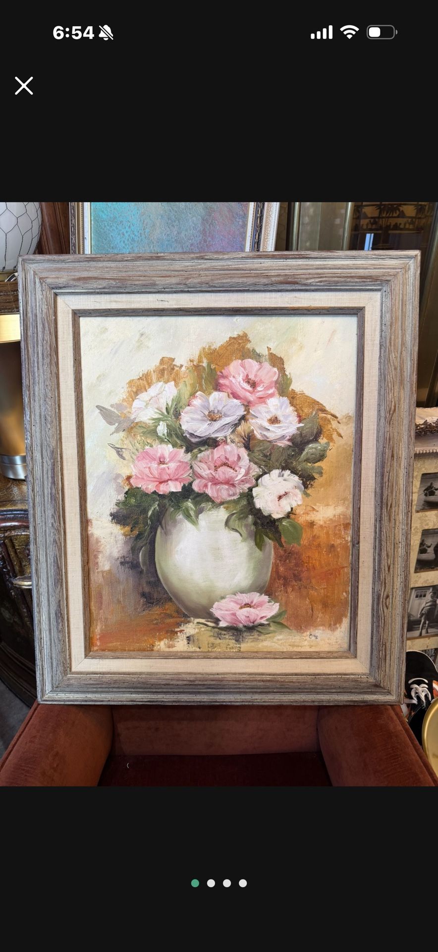 26 By 22 1978 Vintage Oil On Canvas Signed Still Life
