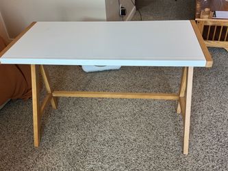 White Wood Trim Writing Desk