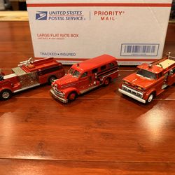 Corgi Fire Heroes Ertl Chevy Cab Vintage Diecast Fire Engine Fire Trucks $15 each 2 for $25, all 3 for $30