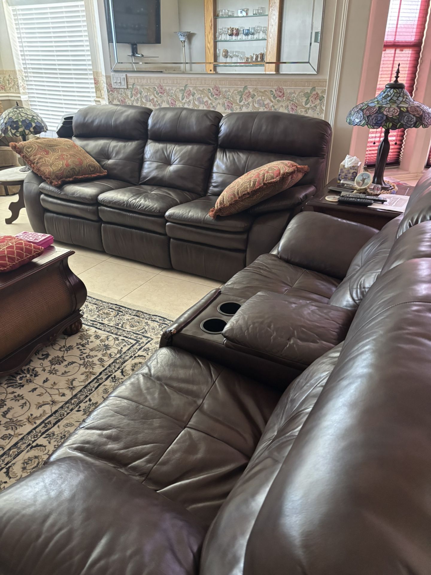 Leather Sofa, Couch, Electric Top Grain Leather