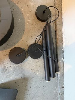 Black Multi-Tube Pendant Light Fixture (3 of them)